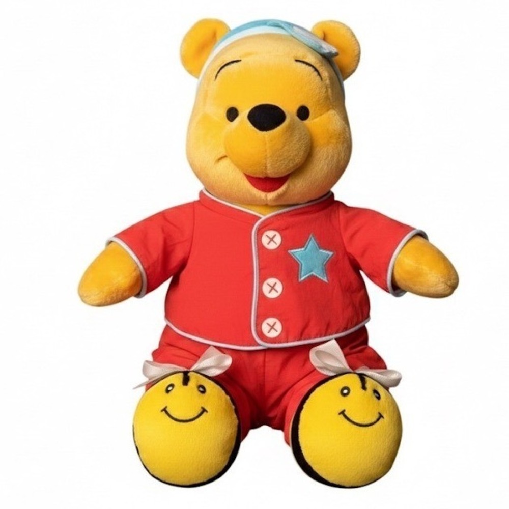 Fisher-Price Disney Winnie the Pooh Bedtime Plush Red Pajamas Nightcap 2002 Toy